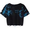 image:imageAvanova Womens Short Sleeve Tie Dye Ripped Crop Top Distressed TShirt Gothic Streetwear Y2K TeeBlue Black