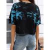 image:imageAvanova Womens Short Sleeve Tie Dye Ripped Crop Top Distressed TShirt Gothic Streetwear Y2K TeeBlue Black