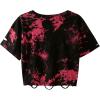 image:imageAvanova Womens Short Sleeve Tie Dye Ripped Crop Top Distressed TShirt Gothic Streetwear Y2K TeeRed Black