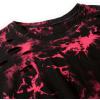 image:imageAvanova Womens Short Sleeve Tie Dye Ripped Crop Top Distressed TShirt Gothic Streetwear Y2K TeeRed Black