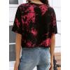 image:imageAvanova Womens Short Sleeve Tie Dye Ripped Crop Top Distressed TShirt Gothic Streetwear Y2K TeeRed Black
