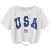 image:imageAvanova Funny Slogan Graphic Tees for Women Distressed Crop Tops Ripped Short Sleeve T ShirtBlue White