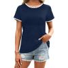 image:imageAvanova Ringer Tee Women Contrast Trim Short Sleeve Shirts Casual Summer Cotton T ShirtNavy