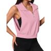 image:imageAvanova Women 14 Zip Polo V Neck Tank Tops Golf Shirts Sleeveless Collared Workout TopsPink