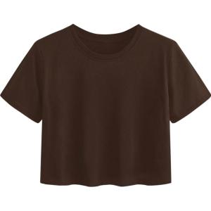 image:imageAvanova Womens Sun Graphic Tee Short Sleeve Crewneck Crop Tops Summer Casual T ShirtDark Brown
