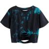 image:imageAvanova Tie Dye Shirt Women Ripped Short Sleeve Crop Tops Distressed Cropped T Shirts for Concert Halloween Goth RockBlue Black
