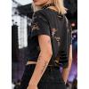 image:imageAvanova Tie Dye Shirt Women Ripped Short Sleeve Crop Tops Distressed Cropped T Shirts for Concert Halloween Goth RockCoffee Brown