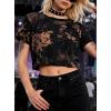image:imageAvanova Tie Dye Shirt Women Ripped Short Sleeve Crop Tops Distressed Cropped T Shirts for Concert Halloween Goth RockCoffee Brown