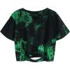 image:imageAvanova Tie Dye Shirt Women Ripped Short Sleeve Crop Tops Distressed Cropped T Shirts for Concert Halloween Goth RockGreen Black
