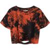 image:imageAvanova Tie Dye Shirt Women Ripped Short Sleeve Crop Tops Distressed Cropped T Shirts for Concert Halloween Goth RockOrange Black