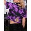 image:imageAvanova Tie Dye Shirt Women Ripped Short Sleeve Crop Tops Distressed Cropped T Shirts for Concert Halloween Goth RockPurple Black