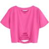 image:imageAvanova Tie Dye Shirt Women Ripped Short Sleeve Crop Tops Distressed Cropped T Shirts for Concert Halloween Goth RockRose Red