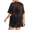 image:imageAvanova Women Graphic Letter Print Oversized T Shirt Short Sleeve Casual Summer Loose Fit Tee TopBlack Brown