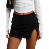 image:imageAvanova Women Side Slit Mini Skirt Low Rise Sexy Night Out Streetwear Short SkirtsBlack