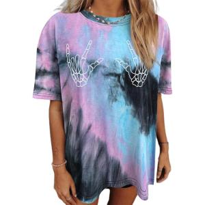 image:imageAvanova Women Graphic Letter Print Oversized T Shirt Short Sleeve Casual Summer Loose Fit Tee TopPink Blue