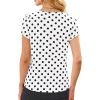 image:imageAvanova Women Color Block Keyhole V Neck Blouses Tops Petal Tulip Short Sleeve Contrast Trim Shirts Casual WorkWhite Black
