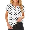 image:imageAvanova Women Color Block Keyhole V Neck Blouses Tops Petal Tulip Short Sleeve Contrast Trim Shirts Casual WorkWhite Black