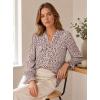 image:imageAvanova Women Leopard Print Ruffle Long Sleeve Blouse V Neck Shirts Business Casual Work Office TopBeige