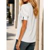 image:imageAvanova Women Puff Short Sleeve Blouses Contrast V Neck Tops Business Casual Office Work ShirtsWhite