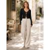 image:imageAvanova Women Tie Front Cardigan Long Bell Sleeve Shirts Sexy V Neck Crop TopBlack
