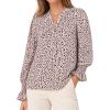 image:imageAvanova Women Leopard Print Ruffle Long Sleeve Blouse V Neck Shirts Business Casual Work Office TopBeige