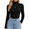 image:imageAvanova Women Mock Neck Long Sleeve Top Slim Fitted Basic Layer Turtleneck ShirtsBlack