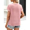 image:imageAvanova Ringer Tee Women Contrast Trim Short Sleeve Shirts Casual Summer Cotton T ShirtLight Pink