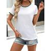 image:imageAvanova Ringer Tee Women Contrast Trim Short Sleeve Shirts Casual Summer Cotton T ShirtWhite Green