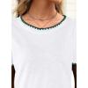 image:imageAvanova Ringer Tee Women Contrast Trim Short Sleeve Shirts Casual Summer Cotton T ShirtWhite Green