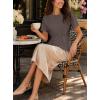 image:imageAvanova Women Peplum Top Cinched Waist Short Sleeve T Shirts Casual Summer TeeBrown