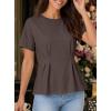 image:imageAvanova Women Peplum Top Cinched Waist Short Sleeve T Shirts Casual Summer TeeBrown