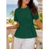 image:imageAvanova Women Peplum Top Cinched Waist Short Sleeve T Shirts Casual Summer TeeGreen