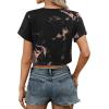 image:imageAvanova Women Ripped Cut Out T Shirts Short Sleeve Cropped Distressed Crop Tops for Punk Rock ConcertBlack Brown