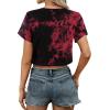 image:imageAvanova Women Ripped Cut Out T Shirts Short Sleeve Cropped Distressed Crop Tops for Punk Rock ConcertBlack Red