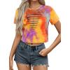 image:imageAvanova Women Ripped Cut Out T Shirts Short Sleeve Cropped Distressed Crop Tops for Punk Rock ConcertMulti Orange