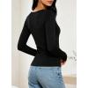 image:imageAvanova Women Scoop Neck Long Sleeve Tops Slim Fitted Layering T ShirtsBlack