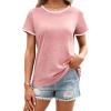 image:imageAvanova Ringer Tee Women Contrast Trim Short Sleeve Shirts Casual Summer Cotton T ShirtLight Pink
