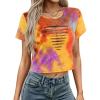 image:imageAvanova Women Ripped Cut Out T Shirts Short Sleeve Cropped Distressed Crop Tops for Punk Rock ConcertMulti Orange