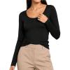 image:imageAvanova Women Scoop Neck Long Sleeve Tops Slim Fitted Layering T ShirtsBlack