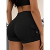 image:imageAvanova Women Booty Shorts with Side Pockets High Waisted Biker Workout Gym Yoga ShortsBlack