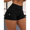 image:imageAvanova Women Booty Shorts with Side Pockets High Waisted Biker Workout Gym Yoga ShortsBlack