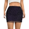 image:imageAvanova Women Mini Skirt High Waisted Ruched Mesh Bodycon Skorts for Going Out Club Summer SkirtBlack Lx01