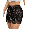 image:imageAvanova Women Mini Skirt High Waisted Ruched Mesh Bodycon Skorts for Going Out Club Summer SkirtBlack Lx05