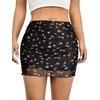 image:imageAvanova Women Mini Skirt High Waisted Ruched Mesh Bodycon Skorts for Going Out Club Summer SkirtBlack Lx05