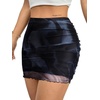 image:imageAvanova Women Mini Skirt High Waisted Ruched Mesh Bodycon Skorts for Going Out Club Summer SkirtBlack Lx07