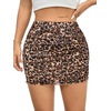 image:imageAvanova Women Mini Skirt High Waisted Ruched Mesh Bodycon Skorts for Going Out Club Summer SkirtDark Brown Leopard