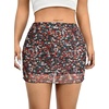image:imageAvanova Women Mini Skirt High Waisted Ruched Mesh Bodycon Skorts for Going Out Club Summer SkirtDisty Multicolor