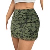 image:imageAvanova Women Mini Skirt High Waisted Ruched Mesh Bodycon Skorts for Going Out Club Summer SkirtFloral Green