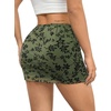 image:imageAvanova Women Mini Skirt High Waisted Ruched Mesh Bodycon Skorts for Going Out Club Summer SkirtFloral Green