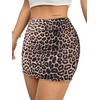image:imageAvanova Women Mini Skirt High Waisted Ruched Mesh Bodycon Skorts for Going Out Club Summer SkirtKhaki Leopard